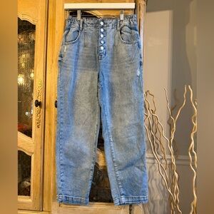 Kensie Barrel High-Waisted Button-Fly Jeans